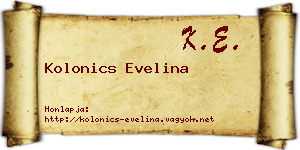 Kolonics Evelina névjegykártya